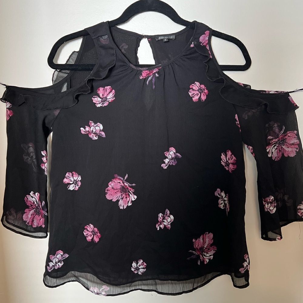 Dynamite Cold Shoulder Blouse - Picture 1 of 2